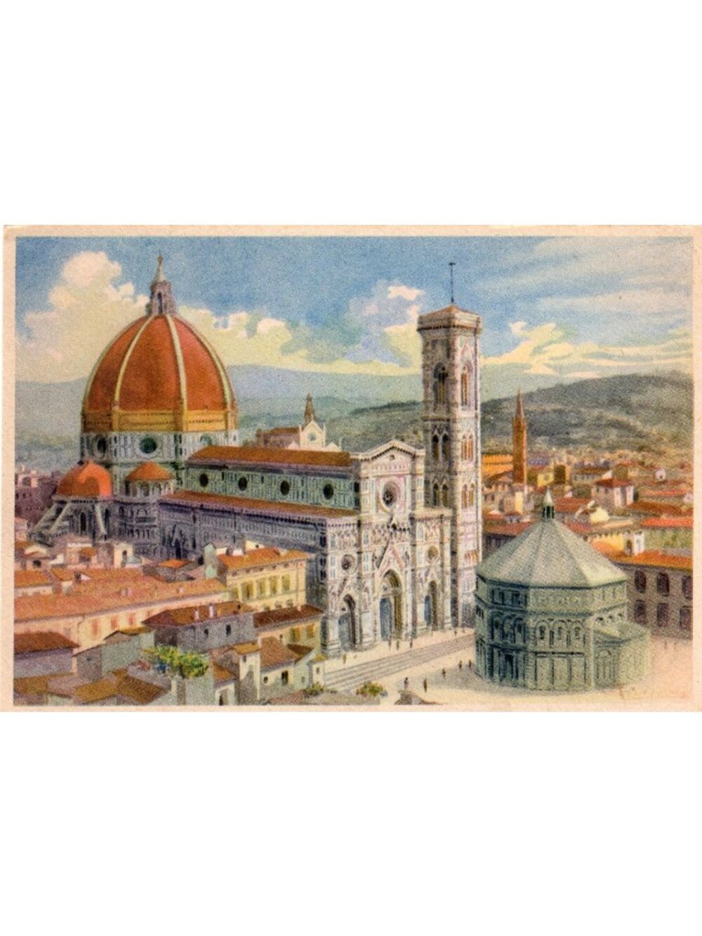 Vintage Firenze Cathedral Postcard Cathedrals View Italy Souvenir Unused